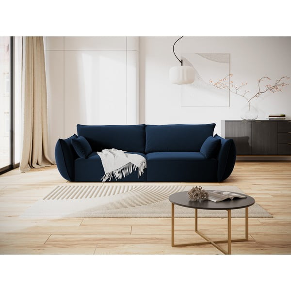 Temno modra žametna sedežna garnitura 208 cm Vanda – Mazzini Sofas-image-1