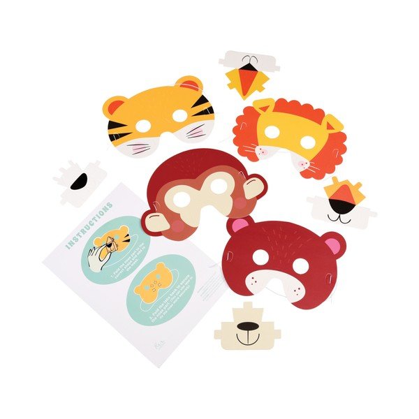 Komplet 4 papirnatih mask Rex London Animal-image-1