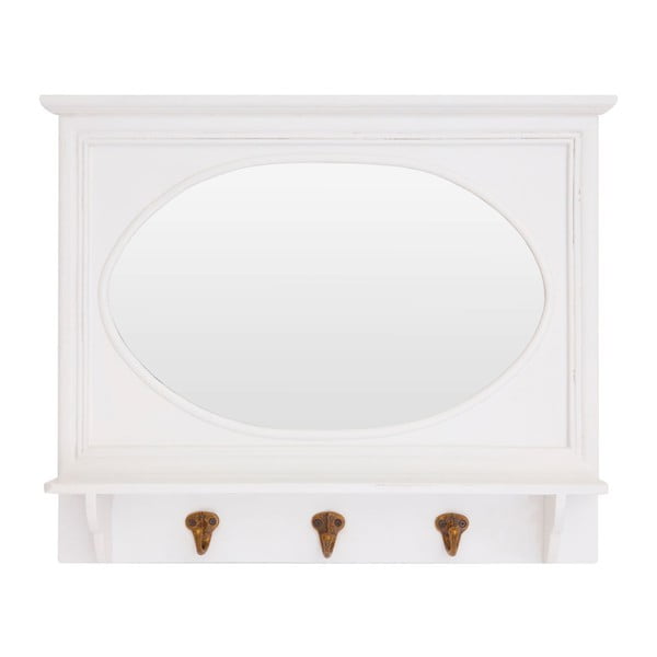 Stensko ogledalo s polico in obešalnikom 53x43 cm Whitley – Premier Housewares