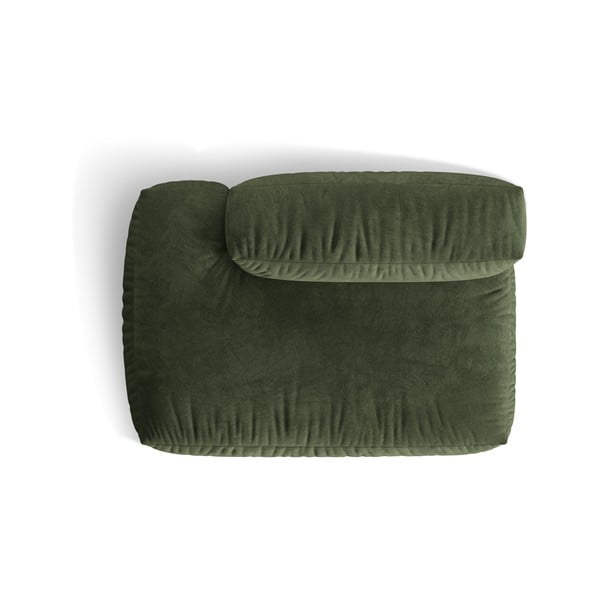 Zelen žameten modul za sedežno garnituro (levi kot) Martina – Micadoni -image-3