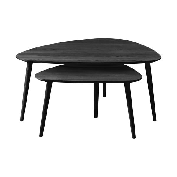 Črne mizice v kompletu 2 ks 70x100 cm Adda – Unique Furniture-image-2