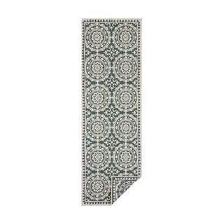 Zeleno-krem zunanja preproga NORTHRUGS Jardin, 80 x 350 cm