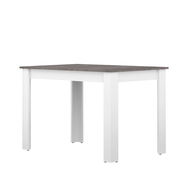 Bela jedilna miza s ploščo v betonskem dekorju 110x70 cm Nice - TemaHome -image-3