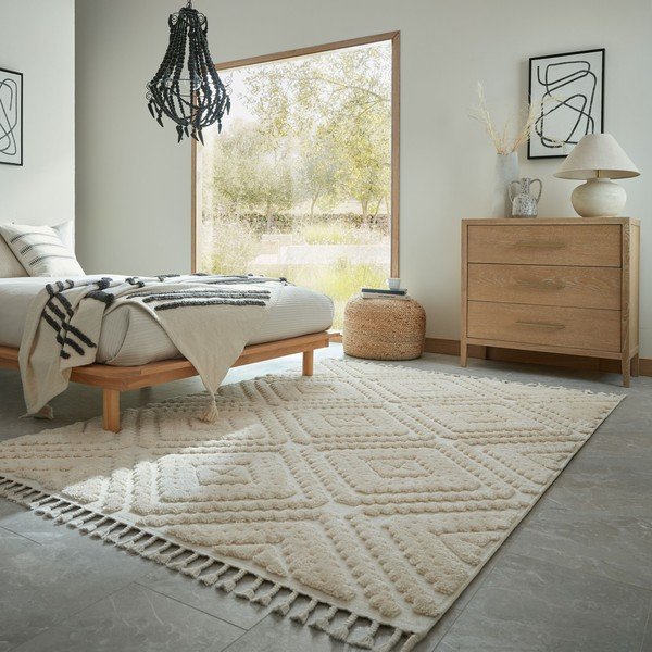 Kremno bela preproga 133x190 cm Diomara – Flair Rugs-image-1