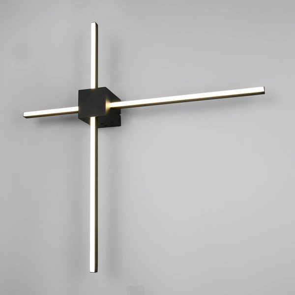 Mat črna LED zatemnitvena stenska svetilka Cassino – Trio-image-1