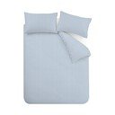 Modra 3-delna posteljnina za zakonsko posteljo 200x200 cm Epping Textured Stripe – Catherine Lansfield