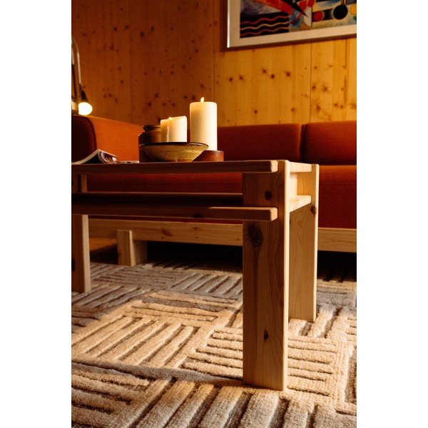 Klubska mizica iz masivnega bora v svetli naravni barvi 50x80 cm Tuck – Karup-image-1