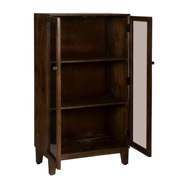 Rjava vitrina iz masivnega manga 80x140x40 cm Ravi – Ixia-image-2