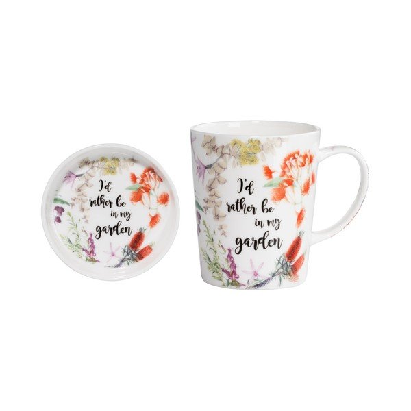 Maxwell & Williams Rather Be set lončka in pladnja iz kostnega porcelana, 400 ml