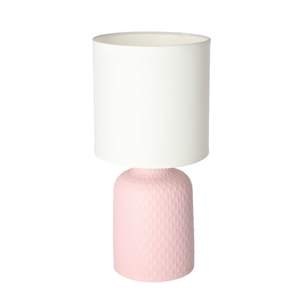 Rožnata namizna svetilka s tekstilnim senčnikom (višina 32 cm) Iner – Candellux Lighting