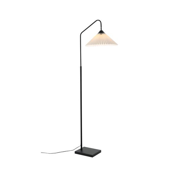 Črna/kremno bela tekstilna stoječa svetilka z upogljivo konstrukcijo (višina 155 cm) Kate – Ellos Home-image-3