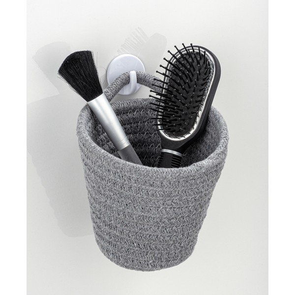 Siva košara za shranjevanje z ročajem za obešanje Wenko -image-1