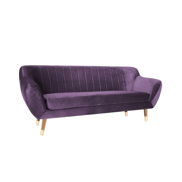 Vijolična žametna zofa Mazzini Sofas Benito, 188 cm-image-2