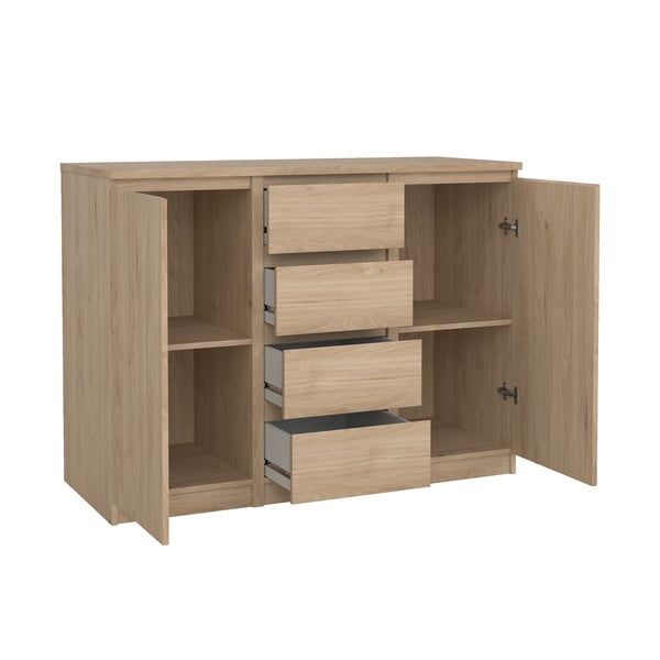 Komoda v hrastovem dekorju 121x91x50 cm Naia – Tvilum-image-2