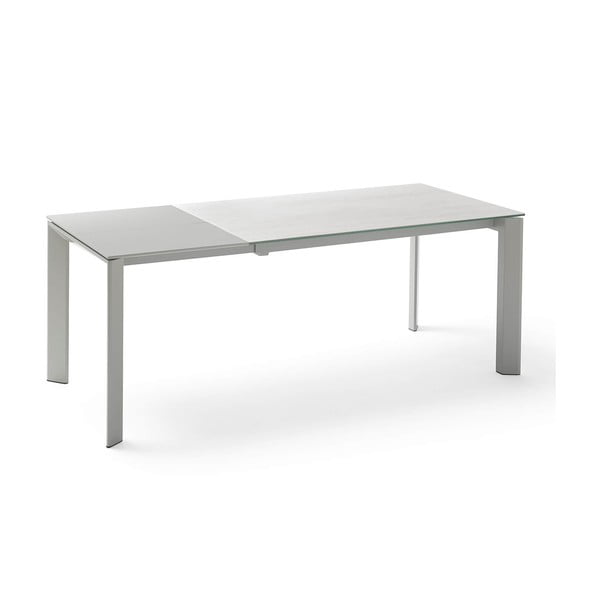 Siva zložljiva jedilna miza Lisa Snow, dolžina 140/200 cm