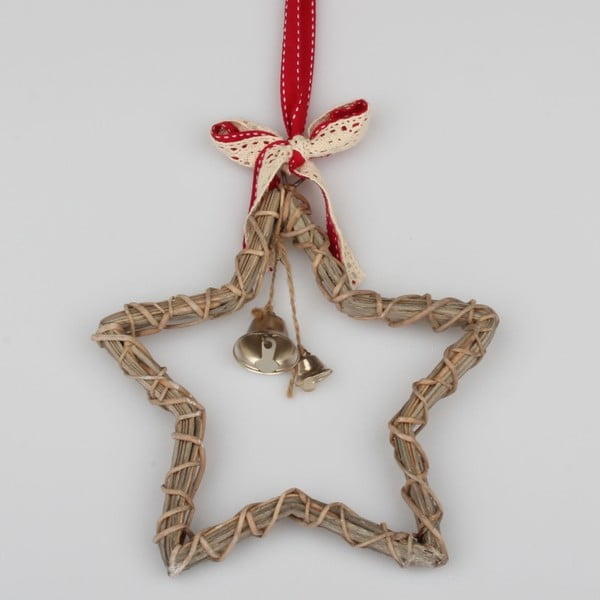 Rjava ratanova viseča zvezda Dakls Bell, 35 cm