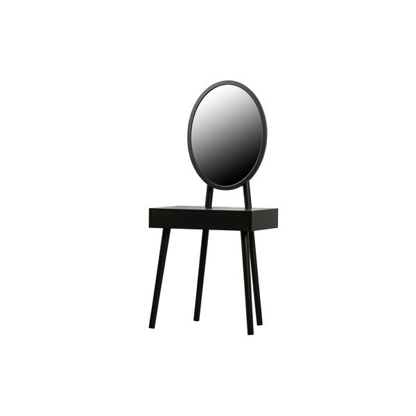 Črna toaletna mizica z nogami iz borovega lesa WOOOD Vanity-image-3