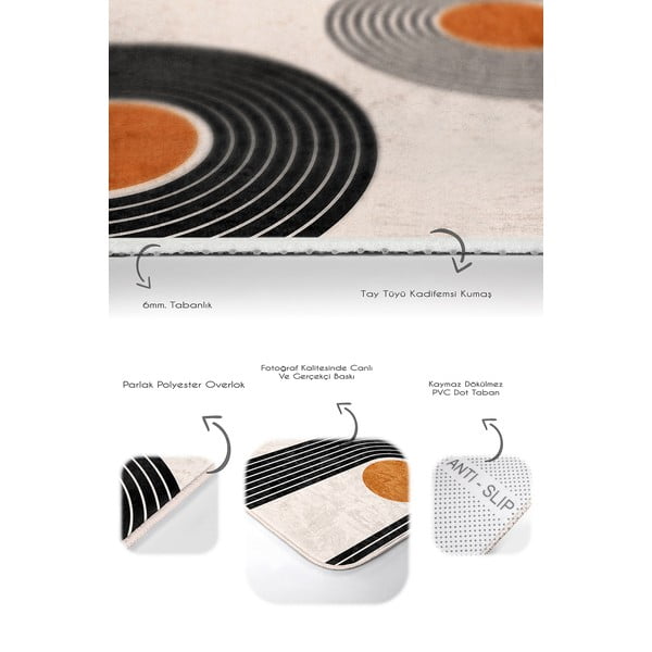 Bež žametne kopalniške preproge v kompletu 2 ks 60x100 cm Dot Arch – Mila Home-image-4