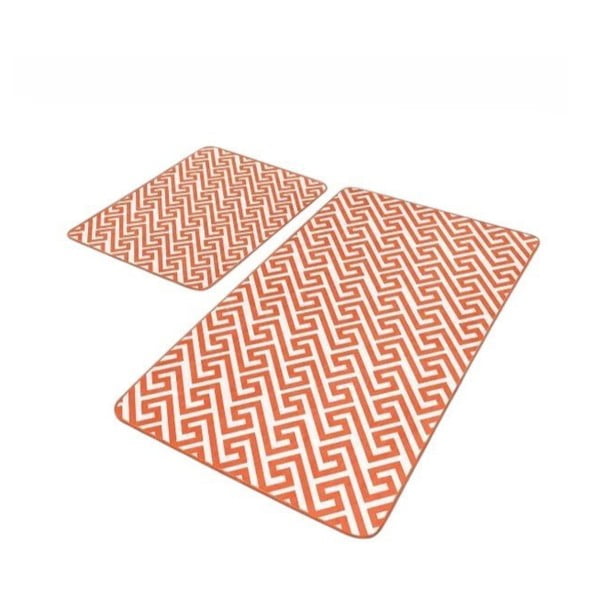 Oranžne žametne kopalniške preproge v kompletu 2 ks 60x100 cm – Mila Home