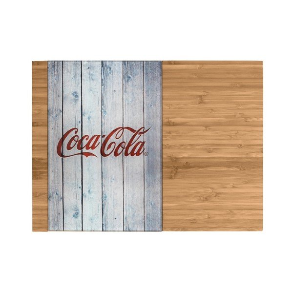Bambusova deska za rezanje s steklenim delom Wenko Coca-Cola World-image-1
