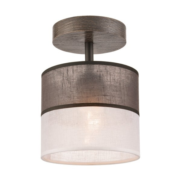 Siva stropna svetilka s tekstilnim senčnikom ø 16 cm Andrea – LAMKUR