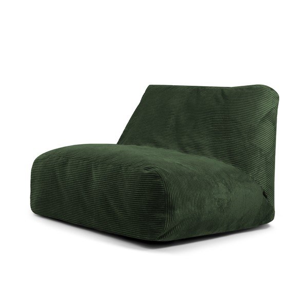 Zelena vreča za sedenje iz rebrastega žameta Sofa Tube – SLOWDOWN
