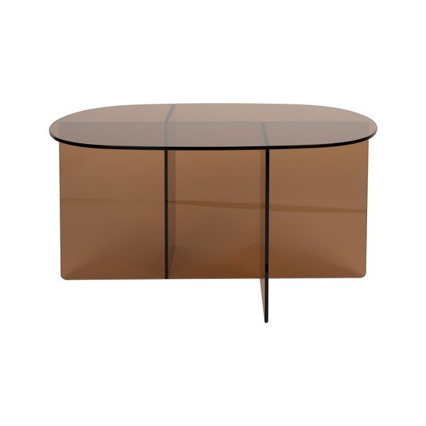 Rjava steklena klubska mizica 60x80 cm Linea – Zuiver-image-2