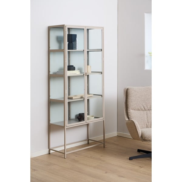 Siva vitrina 77x186x35 cm Seaford – Actona-image-1