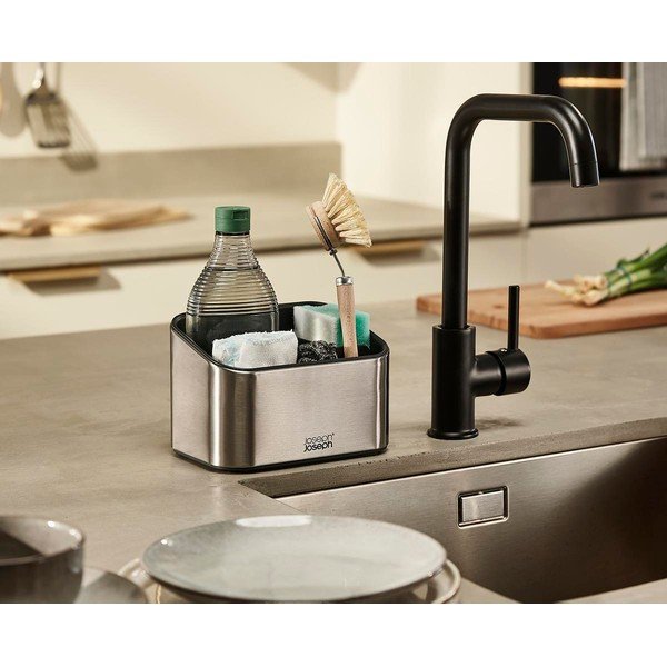 Kovinsko držalo za detergent v sijajno srebrni barvi Surface – Joseph Joseph-image-1