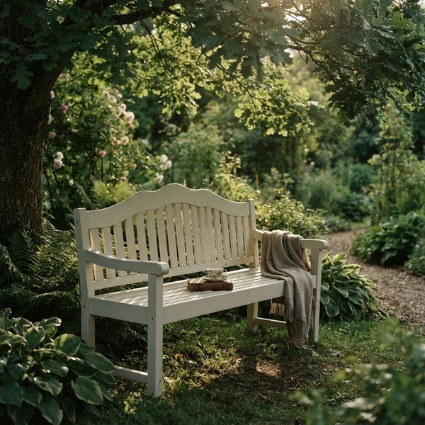 Bela vrtna klop iz masivnega lesa Austin – Garden Pleasure-image-3