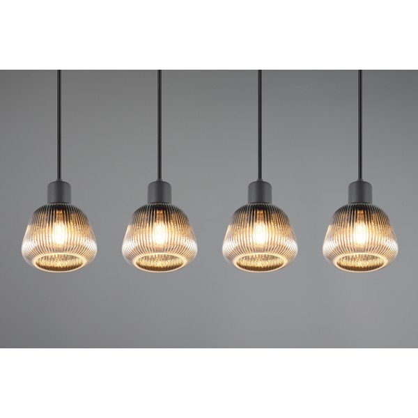 Črna viseča svetilka s steklenim senčilom ø 15 cm Tarifa – Trio-image-2