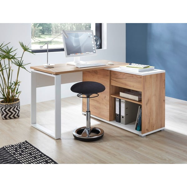 Pisalna miza iz hrastovega dekorja 120x117 cm Lioni - Germania-image-2