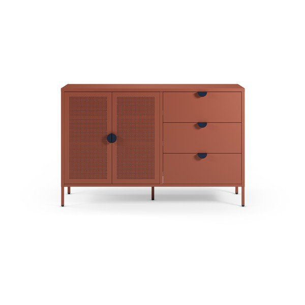 Kovinska komoda v barvi terakote 140x90x40 cm Sayla – Marckeric