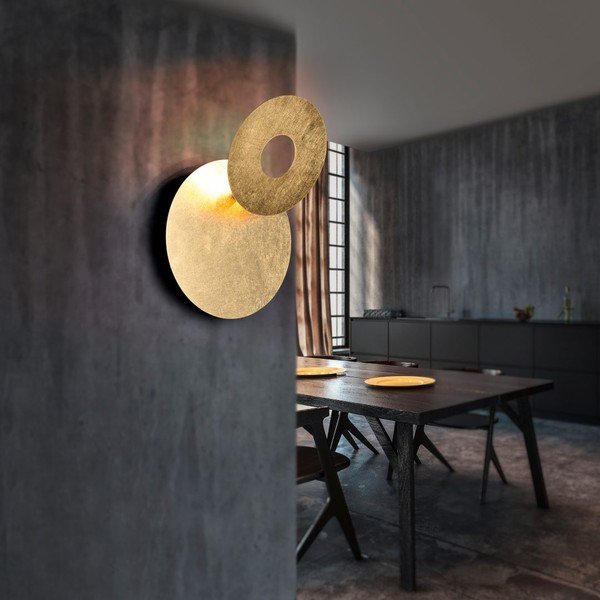 LED stenska svetilka v zlati barvi Leano – Trio-image-4