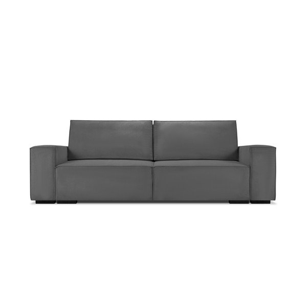 Temno siva žametna raztegljiva zofa Mazzini Sofas Azalea-image-2