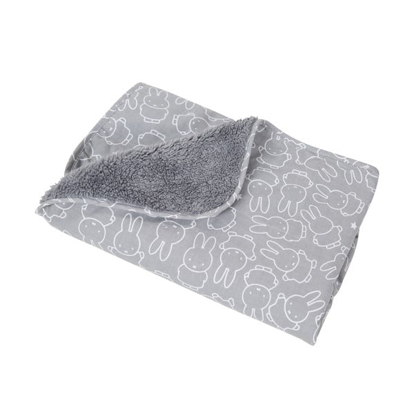 Siva otroška odeja iz mikropliša 80x80 cm Miffy – Roba-image-2