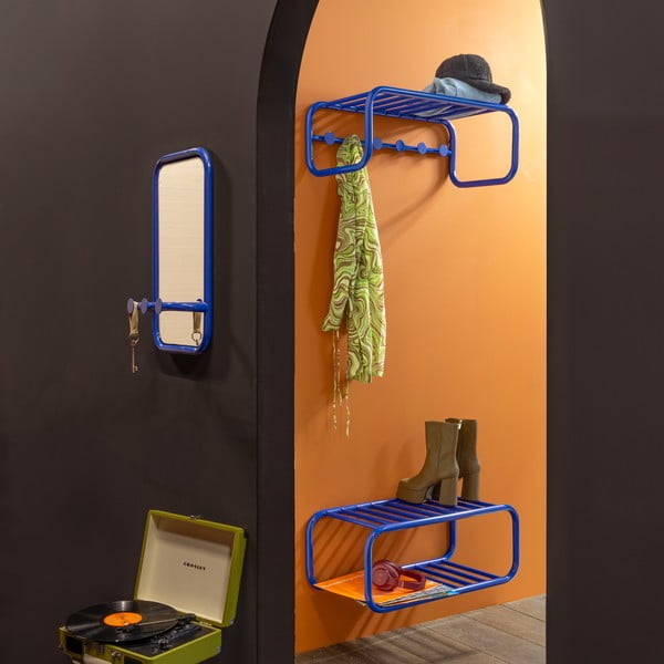 Modra kovinska stenska omarica za čevlje 72x28x35 cm Retro – Spinder Design-image-1