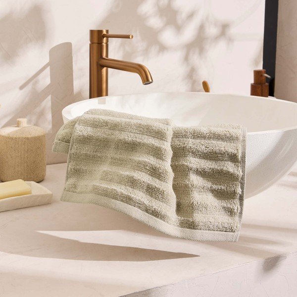 Bež frotirna bombažna brisača 30x50 cm Maya – douceur d'intérieur-image-2