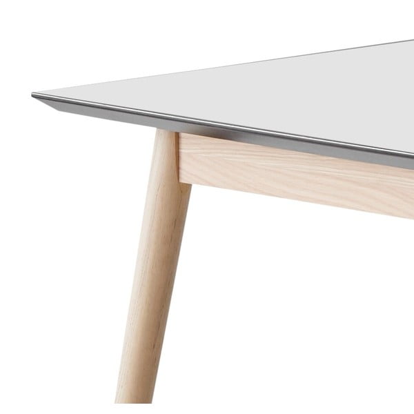 Bela/naravna raztegljiva jedilna miza z belo mizno ploščo 90x165 cm Meza – Hammel Furniture-image-4