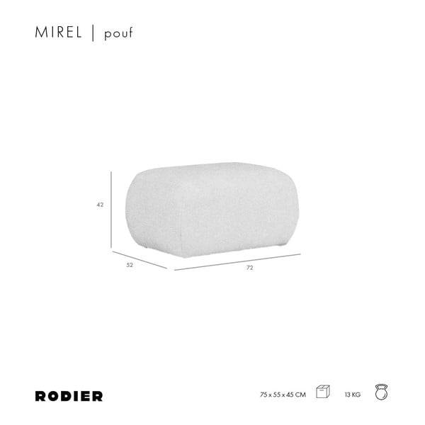 Svetlo siv tabure iz tkanine bouclé Mirel – Rodier-image-4