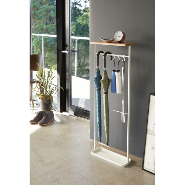 Belo držalo za dežnike z leseno polico Yamazaki Tower-image-4