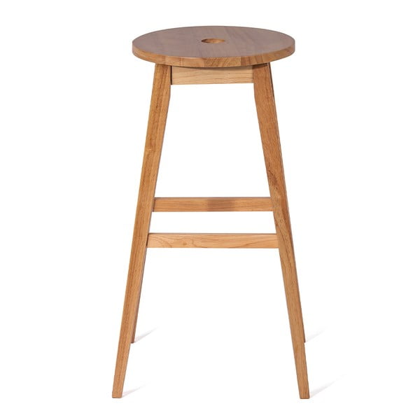 Barski stol iz masivnega kavčukovca v naravni barvi (višina sedeža 75 cm) Club – Bonami Essentials-image-1