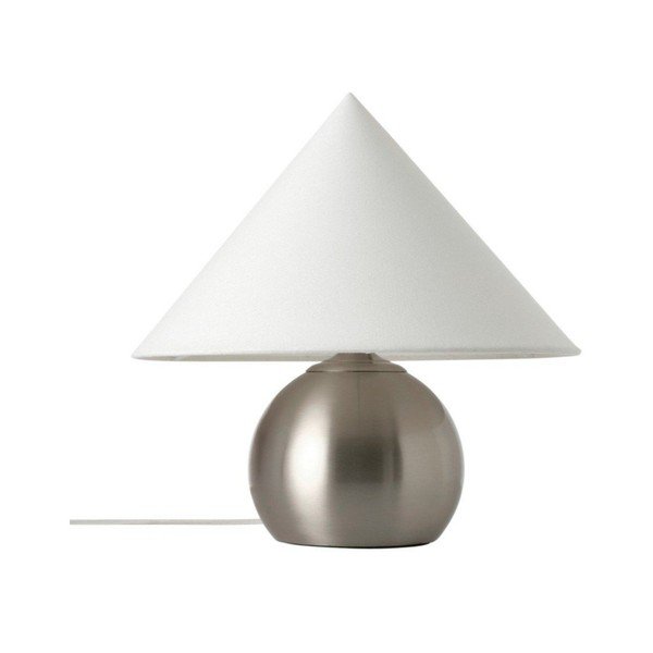 Bela/v sijajno srebrni barvi tekstilna namizna svetilka (višina 38 cm) Connie – Ellos Home