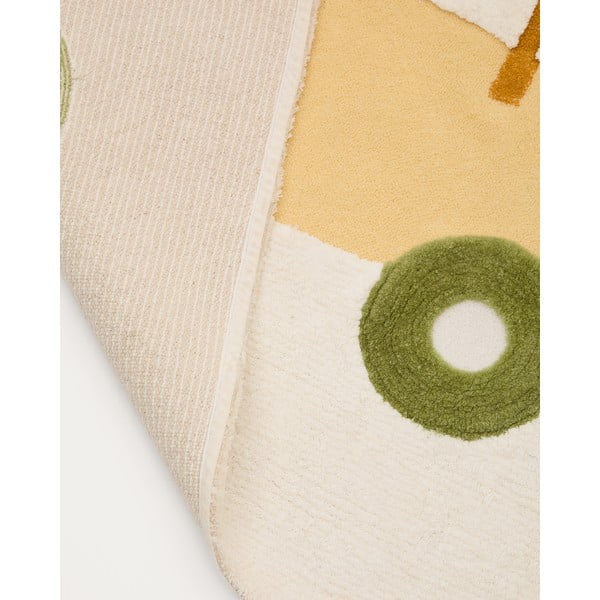 Slonokoščena bombažna otroška preproga 90x150 cm Pecky – Kave Home-image-4