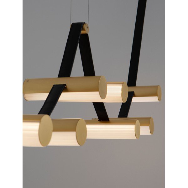 Medeninasta aluminijasta LED zatemnitvena viseča svetilka s steklenim senčilom Luma – Nova Luce-image-3