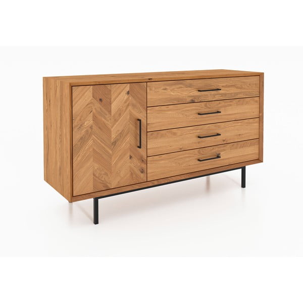 Komoda iz masivnega hrasta 144x80 cm Abies – The Beds-image-1