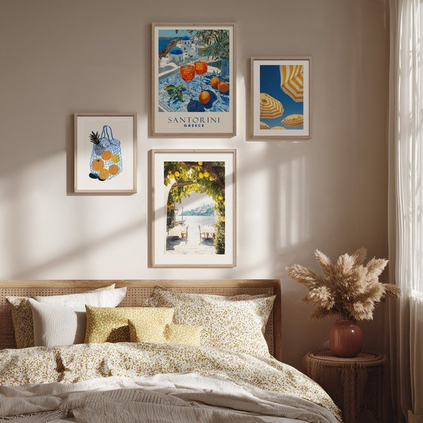 Tiskana slika z okvirjem 50x70 cm Santorini – Styler-image-2