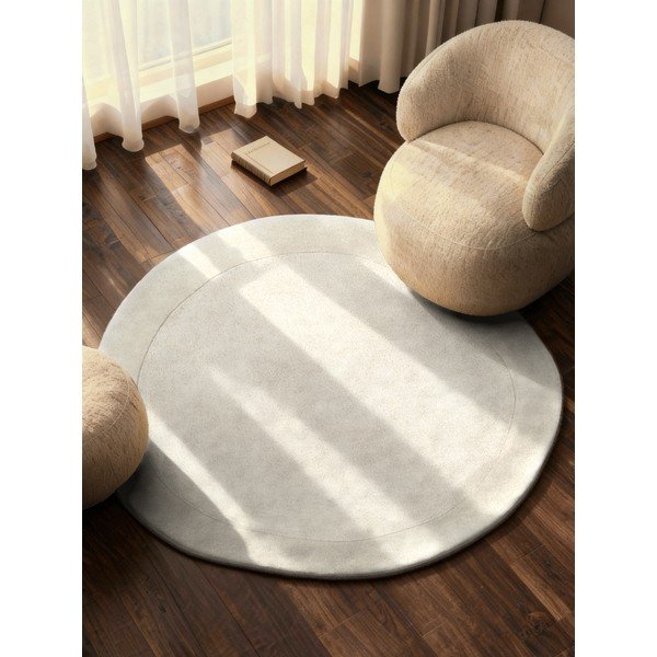 Kremno bela ročno tkana okrogla preproga iz mešanice volne ø 160 cm Kari Organic – Villeroy&Boch-image-1