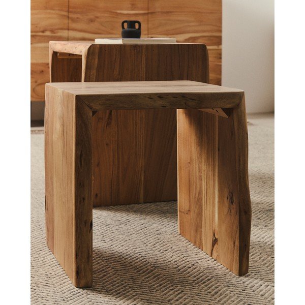 Stranski mizici v kompletu 2 ks iz masivne akacije 40x50 cm Lomiri – Kave Home-image-3