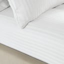 Bela napenjalna rjuha 90x190 cm Satin Stripe - Catherine Lansfield